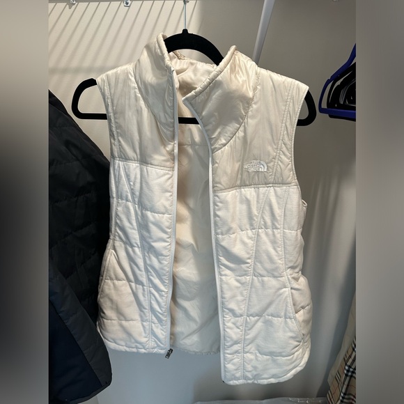 Women's TNF The North Face PSEUDIO Vest Hybrid Tech Fabric Beige - Picture 3 of 6